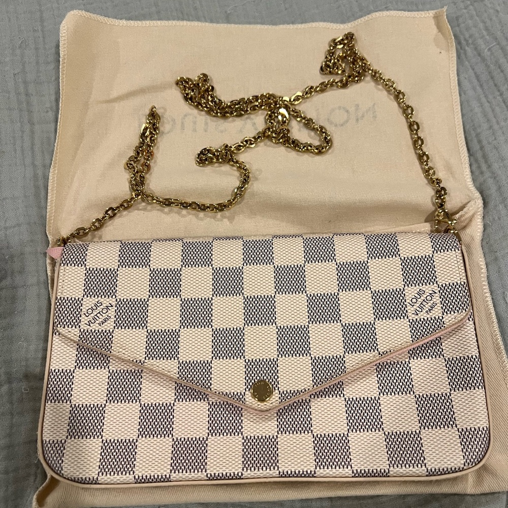 Louis Vuitton Felicie Pochette Damier Azur Bag